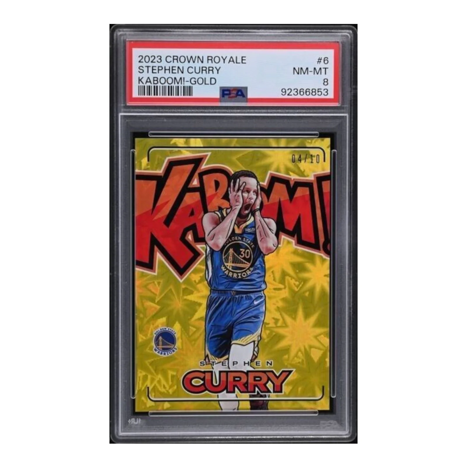 The 2023-24 Crown Royale Gold Kaboom! #6 Stephen Curry Golden